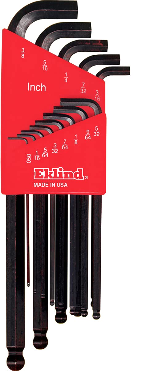 Set de chei locas hexagonal lungi cu cap sferic, varianta Stubby in suport de plastic .050'' - 3/8'' / 13 Pcs