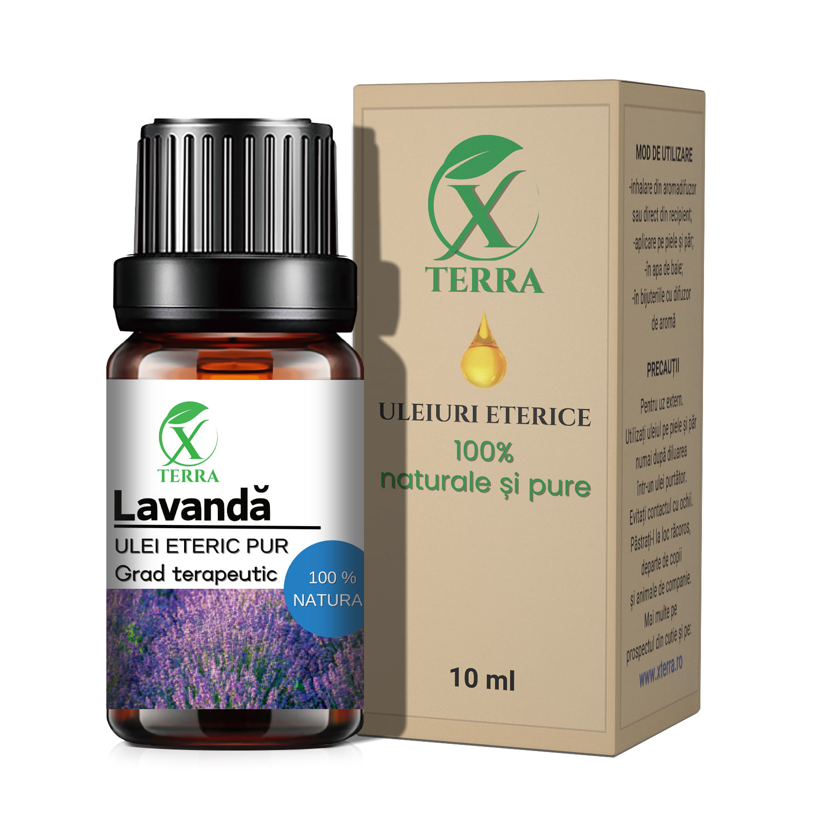 Ulei esențial de Lavandă | Ulei eteric 100% natural și pur | 10 ml | XTERRA®