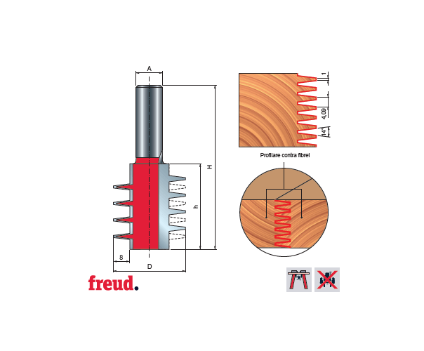 99- Freza profilata pentru imbinari in dinti, placata CMS, Z=2, cu coada, D 35 - 99-03712P