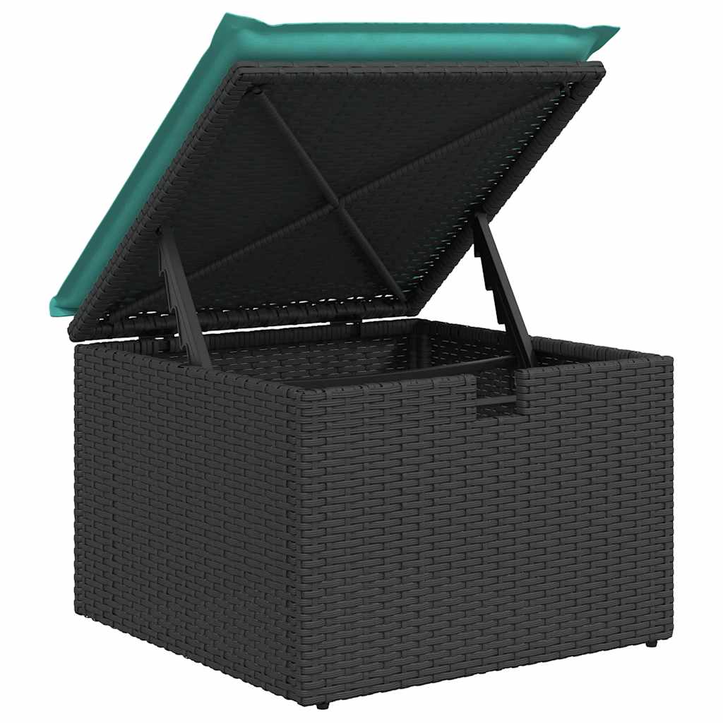 Set mobilier de gradina cu perne, 6 piese, negru, poliratan — imaginea 9