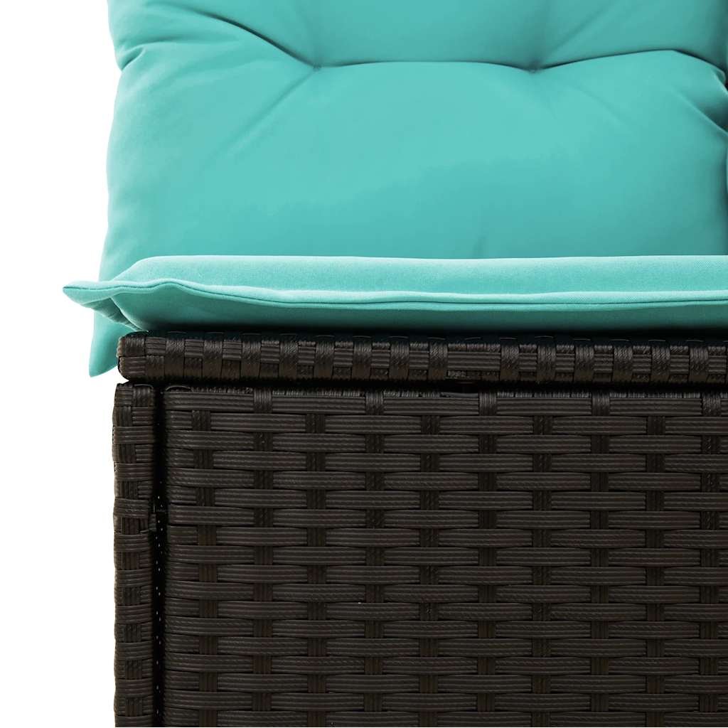 Set mobilier de gradina cu perne, 6 piese, negru, poliratan — imaginea 11