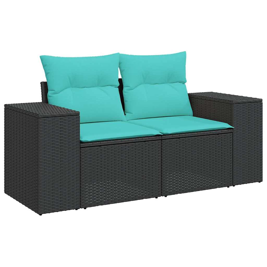 Set canapele de gradina cu perne, 6 piese, maro, poliratan — imaginea 4