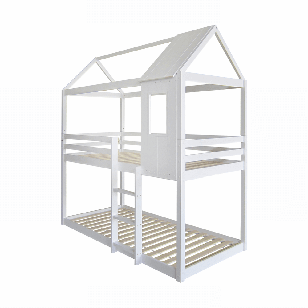 Pat supraetajat Montessori, alb, 90x200, ATRISA