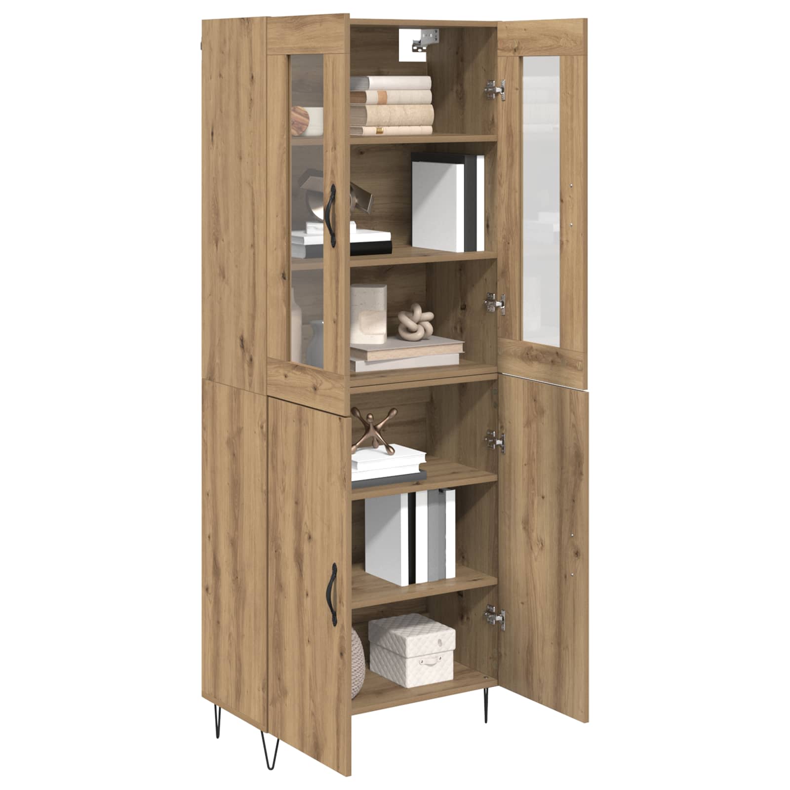 Bufet Stejar Artizanal 69,5 x 34 x 180 cm Lemn compozit — imaginea 3