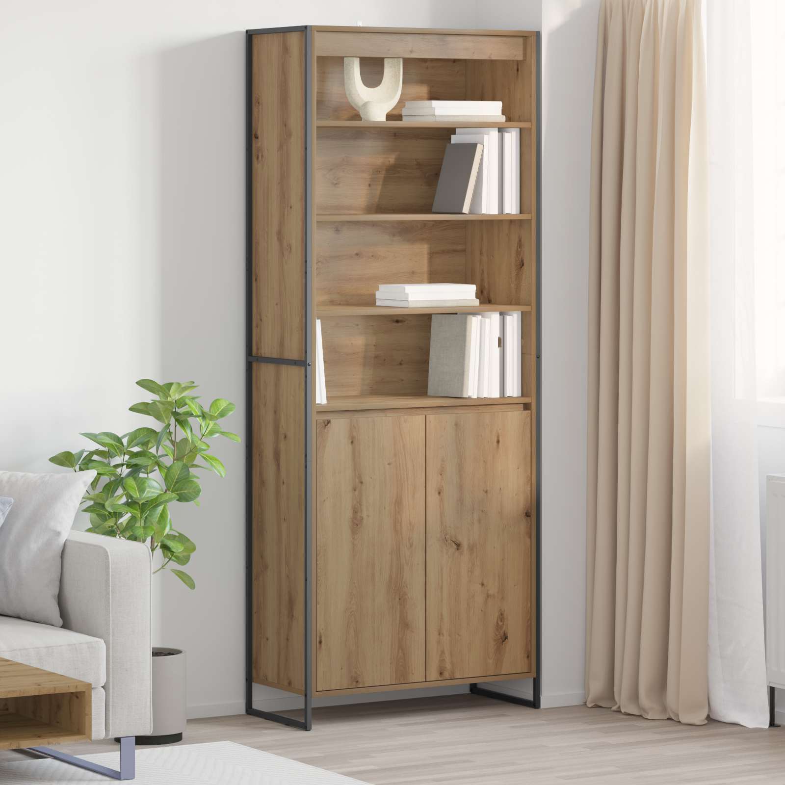Dulapuri Inalte 2 pcs Stejar artizanal 60 x 36 x 300 cm — imaginea 2