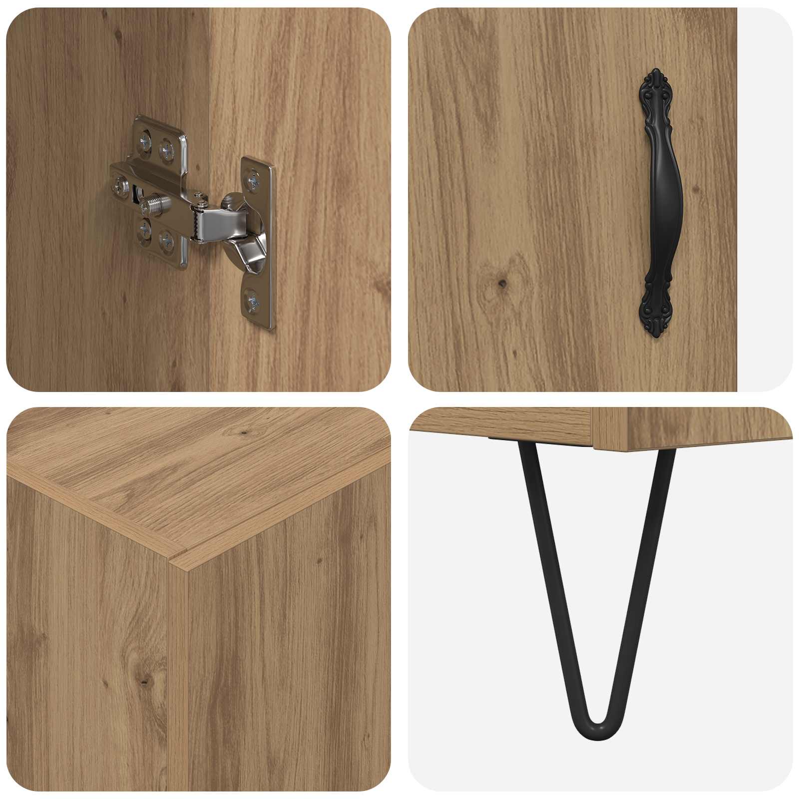 Bufet Stejar Artizanal 69,5 x 34 x 180 cm Lemn compozit — imaginea 11