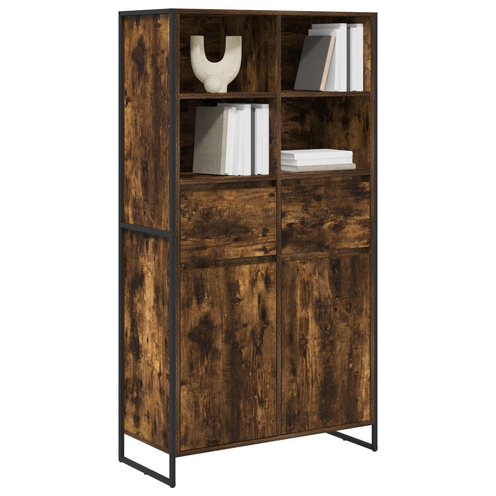 Bufet 2 pcs Stejar fumuriu 81 x 36 x 150.5 cm Lemn compozit — imaginea 3