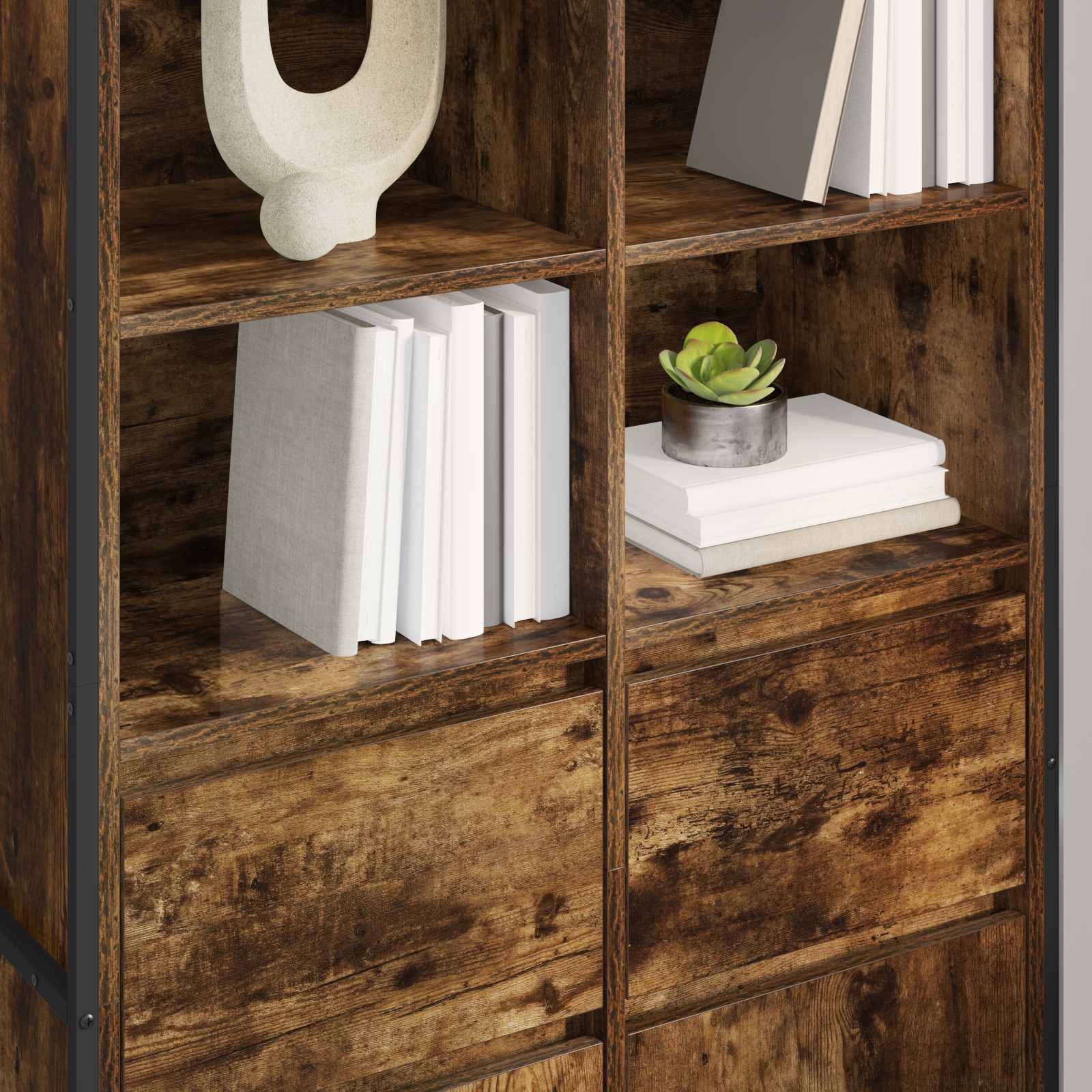 Bufet 2 pcs Stejar fumuriu 81 x 36 x 150.5 cm Lemn compozit — imaginea 4