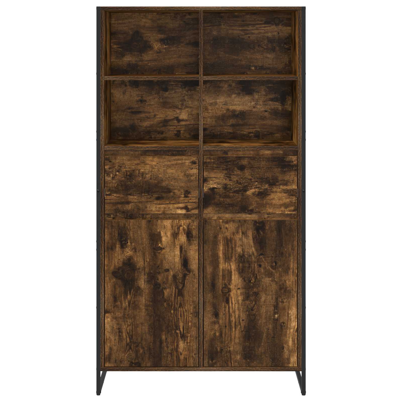 Bufet 2 pcs Stejar fumuriu 81 x 36 x 150.5 cm Lemn compozit — imaginea 6