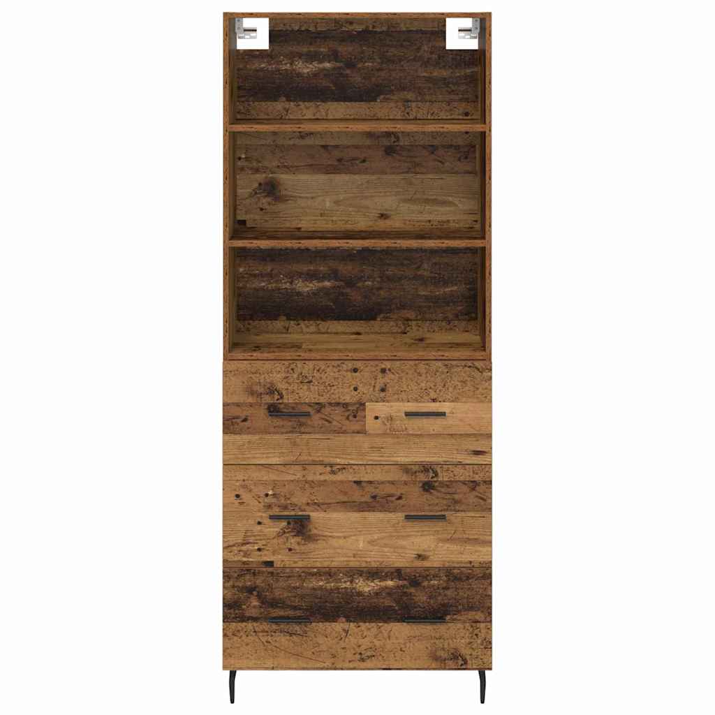 Bufet cu sertar 2 pcs Lemn Vechi Lemn Stratificat si Sticla — imaginea 9