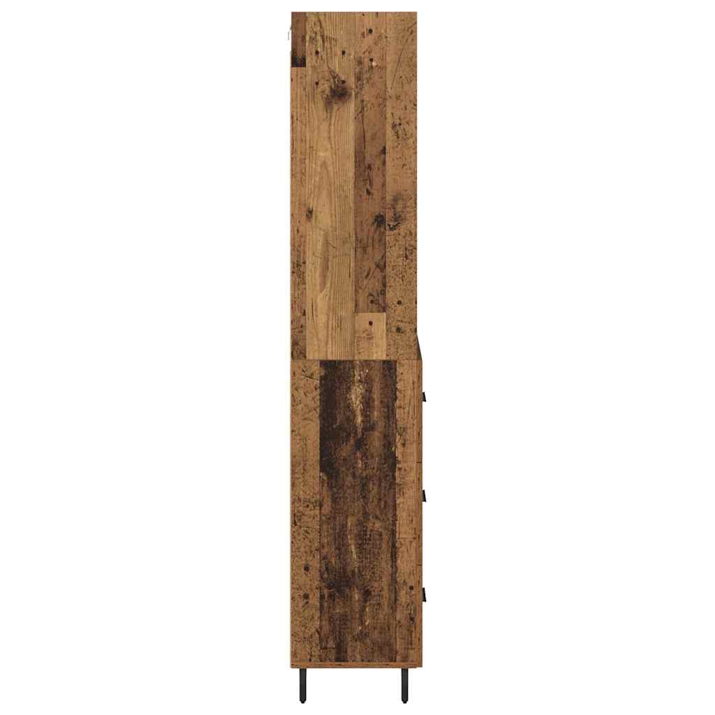 Bufet cu sertar 2 pcs Lemn Vechi Lemn Stratificat si Sticla — imaginea 10