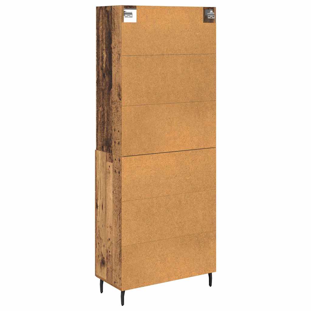 Bufet cu sertar 2 pcs Lemn Vechi Lemn Stratificat si Sticla — imaginea 11