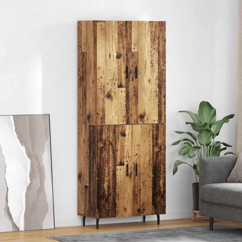 Bufet Lemn Vechi 69,5 x 34 x 180 cm Lemn Stratificat si Sticla — imaginea 2