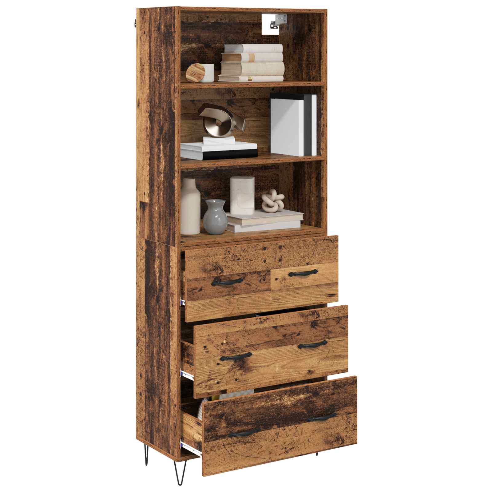 Bufet cu sertar Lemn Vechi 69,5 x 32,5 x 180 cm Lemn compozit — imaginea 3