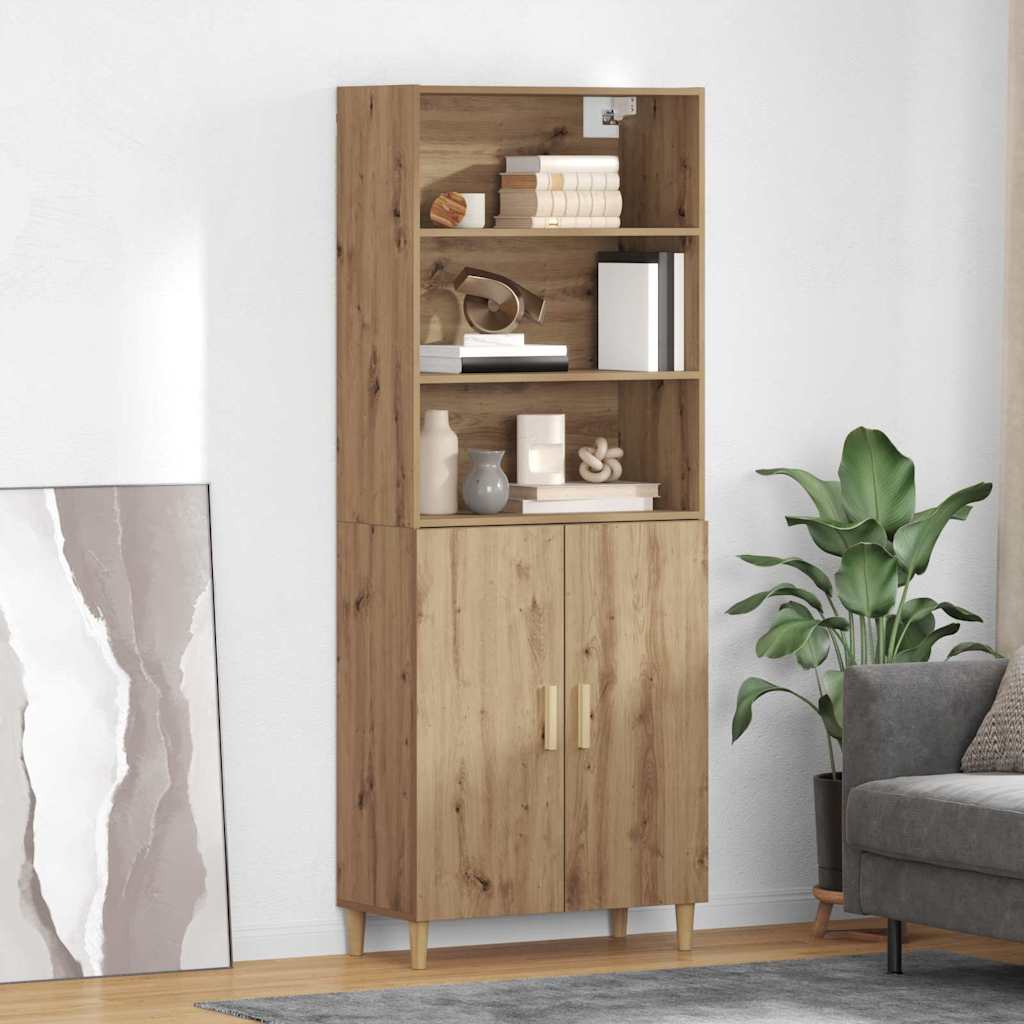 Bufet stejar artizanal 69,5 x 34 x 180 cm Lemn compozit — imaginea 2