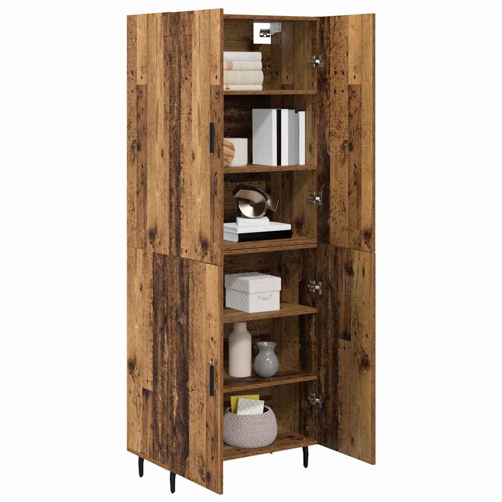 Bufet Lemn Vechi 69,5 x 34 x 180 cm Lemn Stratificat si Sticla — imaginea 4