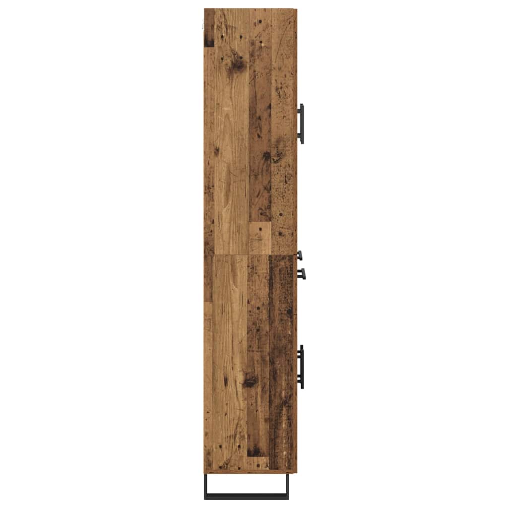 Bufet cu sertar 2 pcs Lemn Vechi Lemn Stratificat si Sticla — imaginea 10