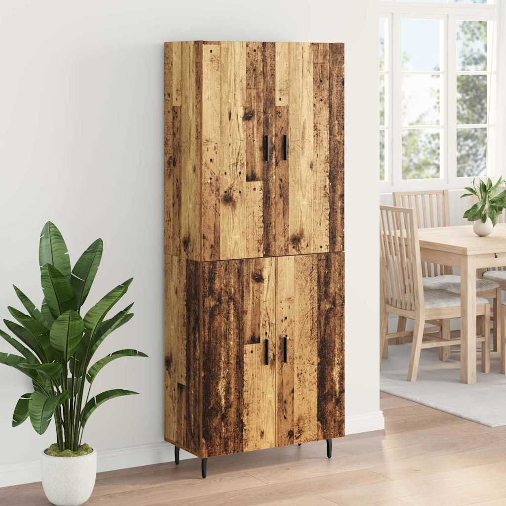 Bufet Lemn Vechi 69,5 x 34 x 180 cm Lemn Stratificat si Sticla — imaginea 5