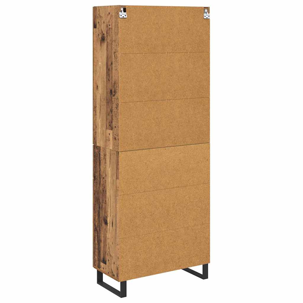 Bufet cu sertar 2 pcs Lemn Vechi Lemn Stratificat si Sticla — imaginea 11