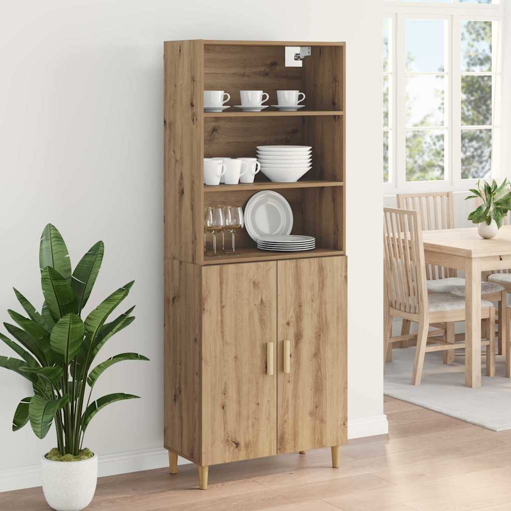 Bufet stejar artizanal 69,5 x 34 x 180 cm Lemn compozit — imaginea 5