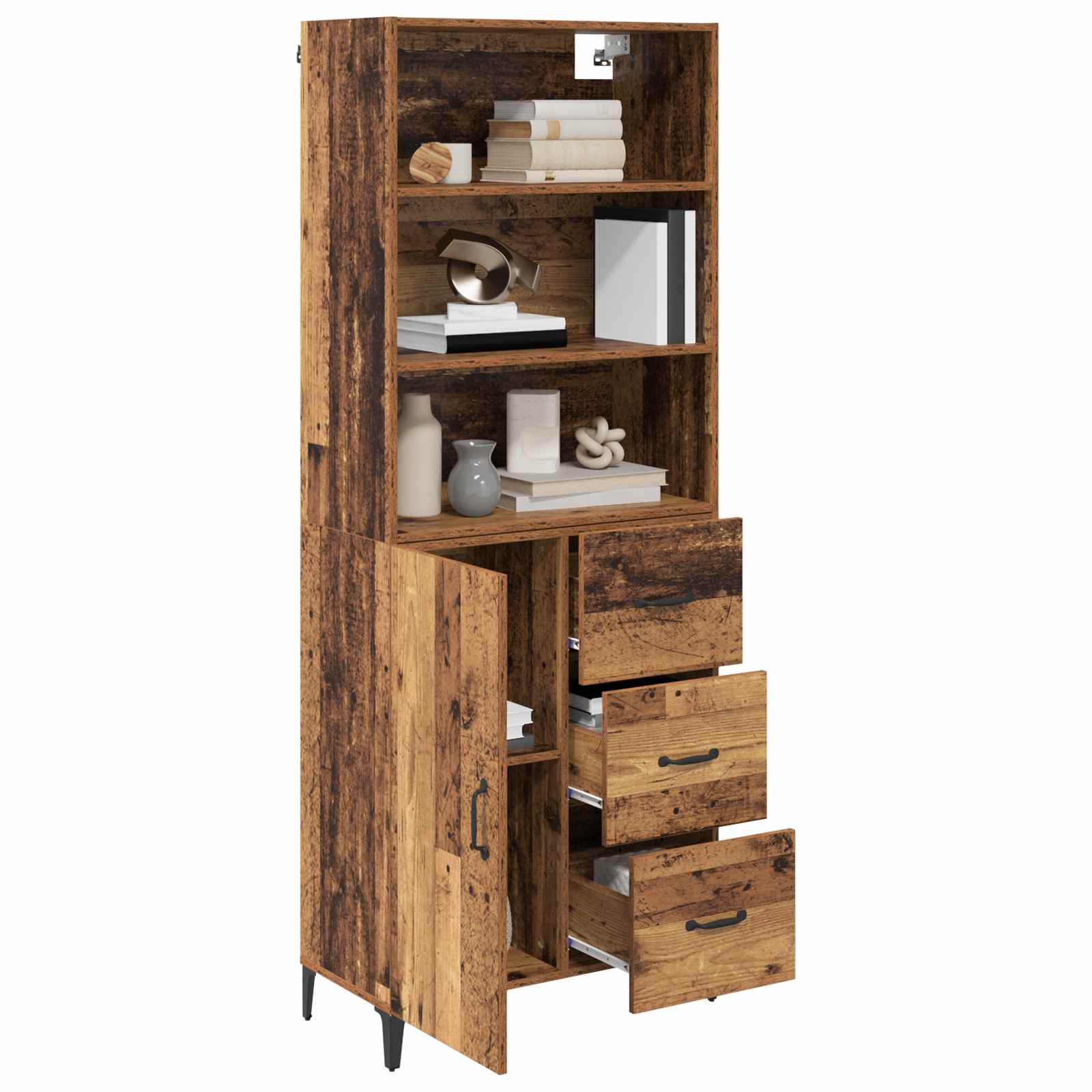 Bufet cu sertar Lemn Vechi 69,5 x 34 x 180 cm Lemn compozit — imaginea 3