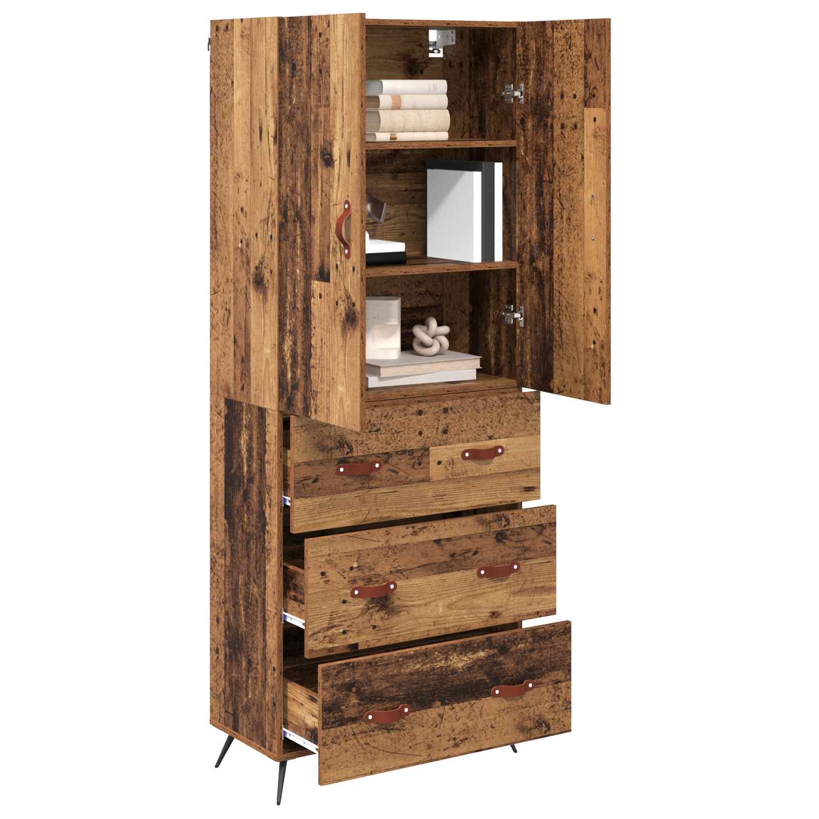 Bufet Pe perete Lemn Vechi 69,5 x 34 x 180 cm Lemn compozit — imaginea 3