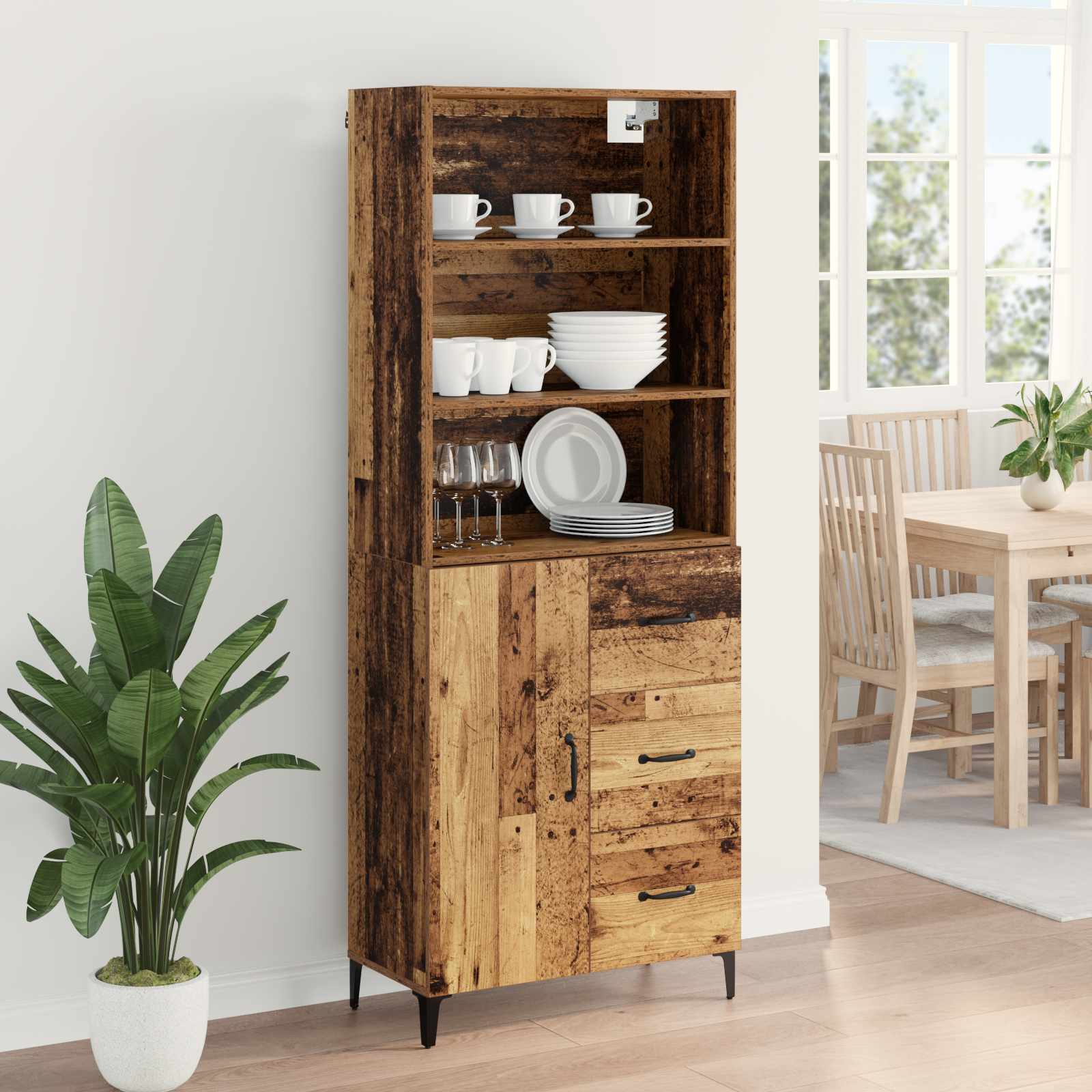 Bufet cu sertar Lemn Vechi 69,5 x 34 x 180 cm Lemn compozit — imaginea 4