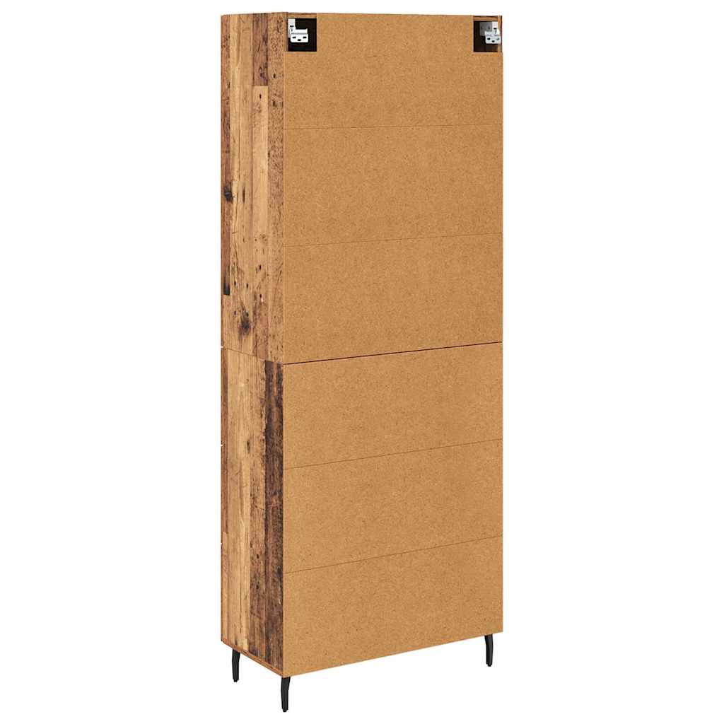 Bufet cu sertar 2 pcs Lemn Vechi Lemn Stratificat si Sticla — imaginea 3