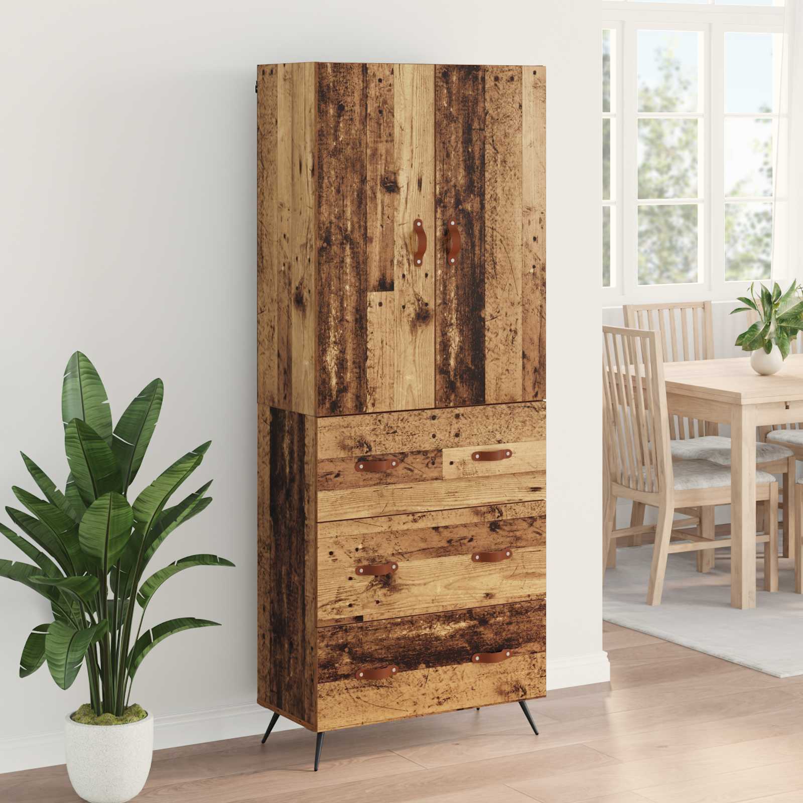 Bufet Pe perete Lemn Vechi 69,5 x 34 x 180 cm Lemn compozit — imaginea 4