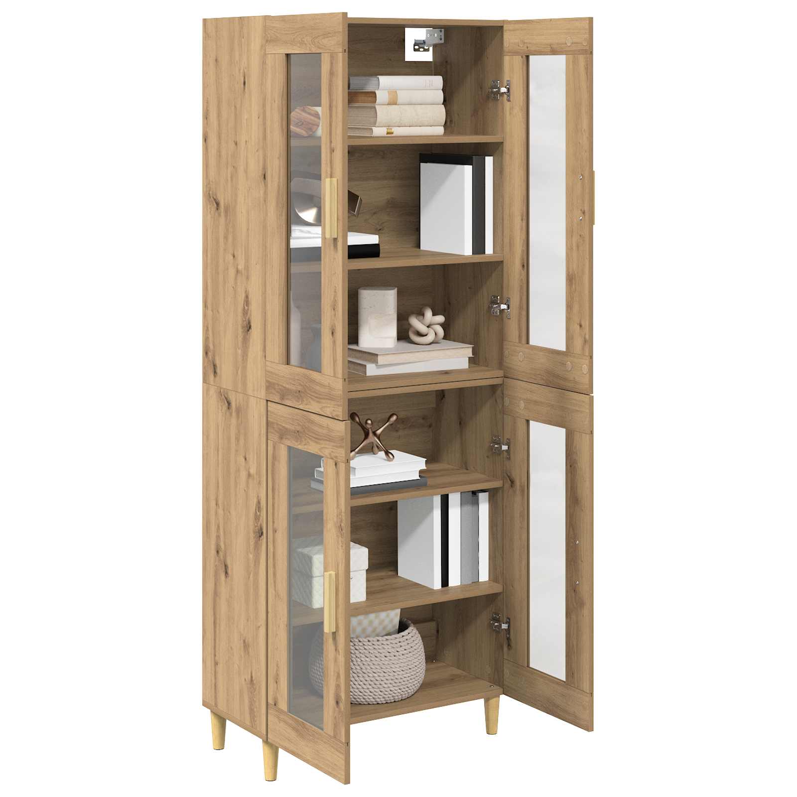 Bufet Stejar Artizanal 69,5 x 34 x 180 cm Lemn compozit — imaginea 3