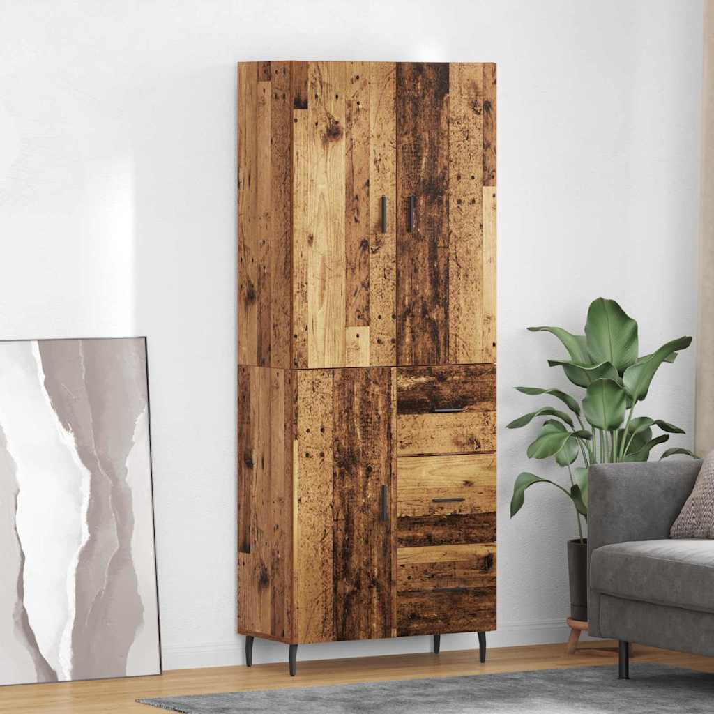 Bufet Lemn Vechi 69,5 x 34 x 180 cm Lemn Stratificat si Sticla — imaginea 2