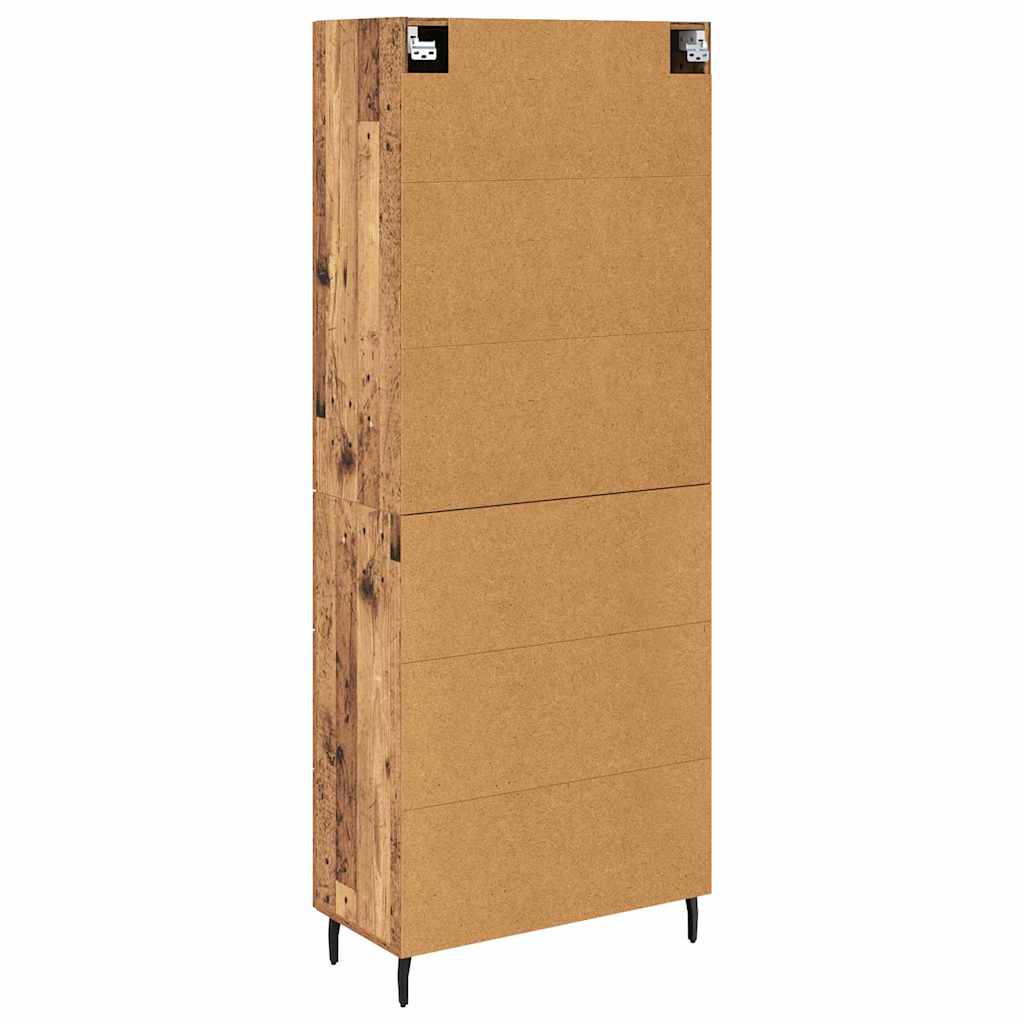 Bufet Lemn Vechi 69,5 x 34 x 180 cm Lemn Stratificat si Sticla — imaginea 3