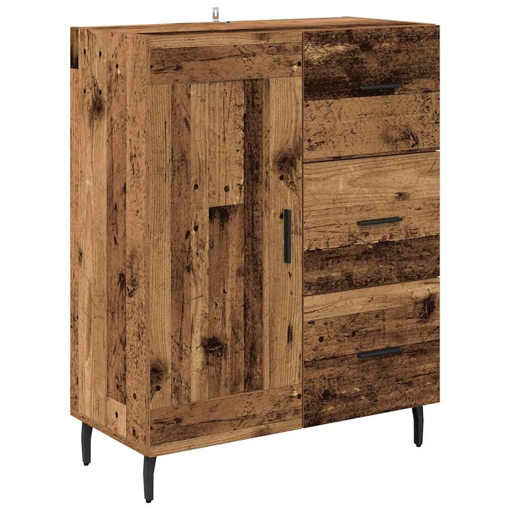 Bufet cu sertar 2 pcs Lemn Vechi Lemn Stratificat si Sticla — imaginea 7