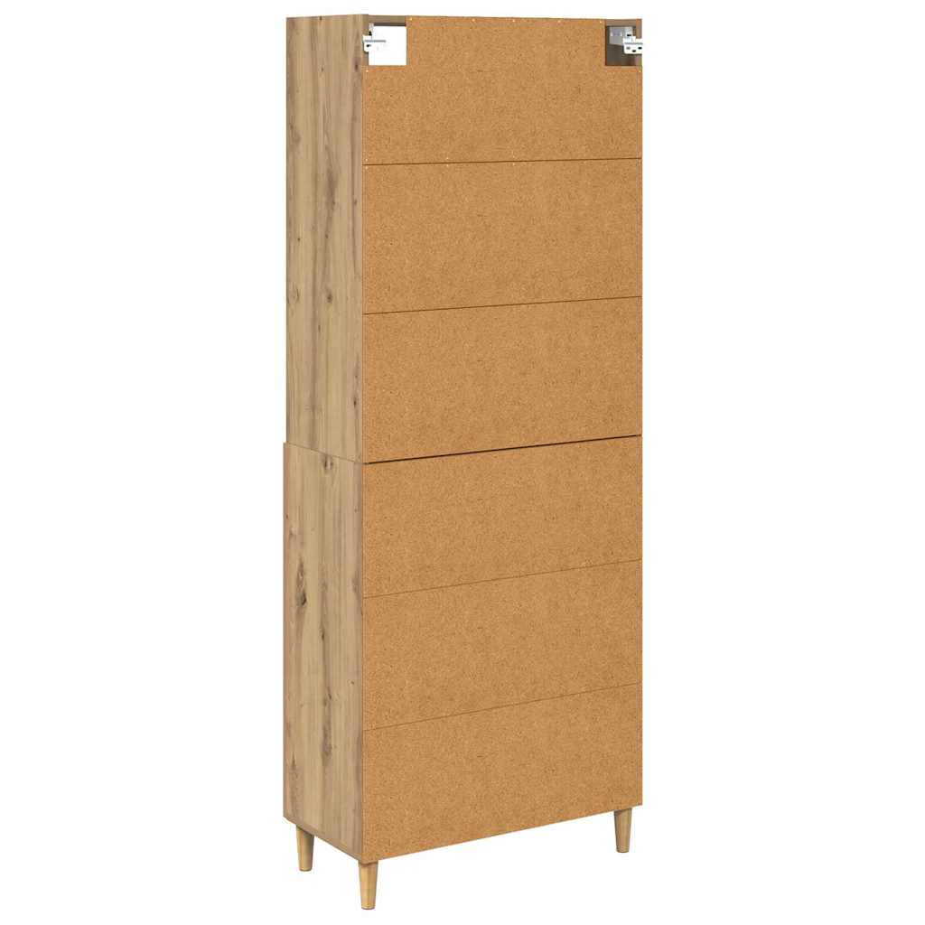 Bufet stejar artizanal 69,5 x 34 x 180 cm Lemn compozit — imaginea 11