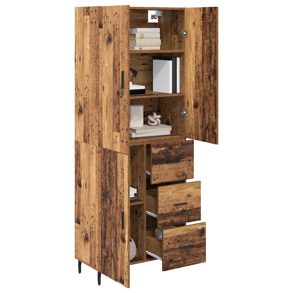 Bufet Lemn Vechi 69,5 x 34 x 180 cm Lemn Stratificat si Sticla — imaginea 4