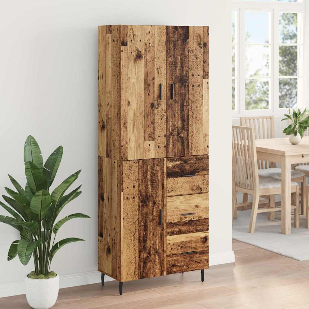Bufet Lemn Vechi 69,5 x 34 x 180 cm Lemn Stratificat si Sticla — imaginea 5