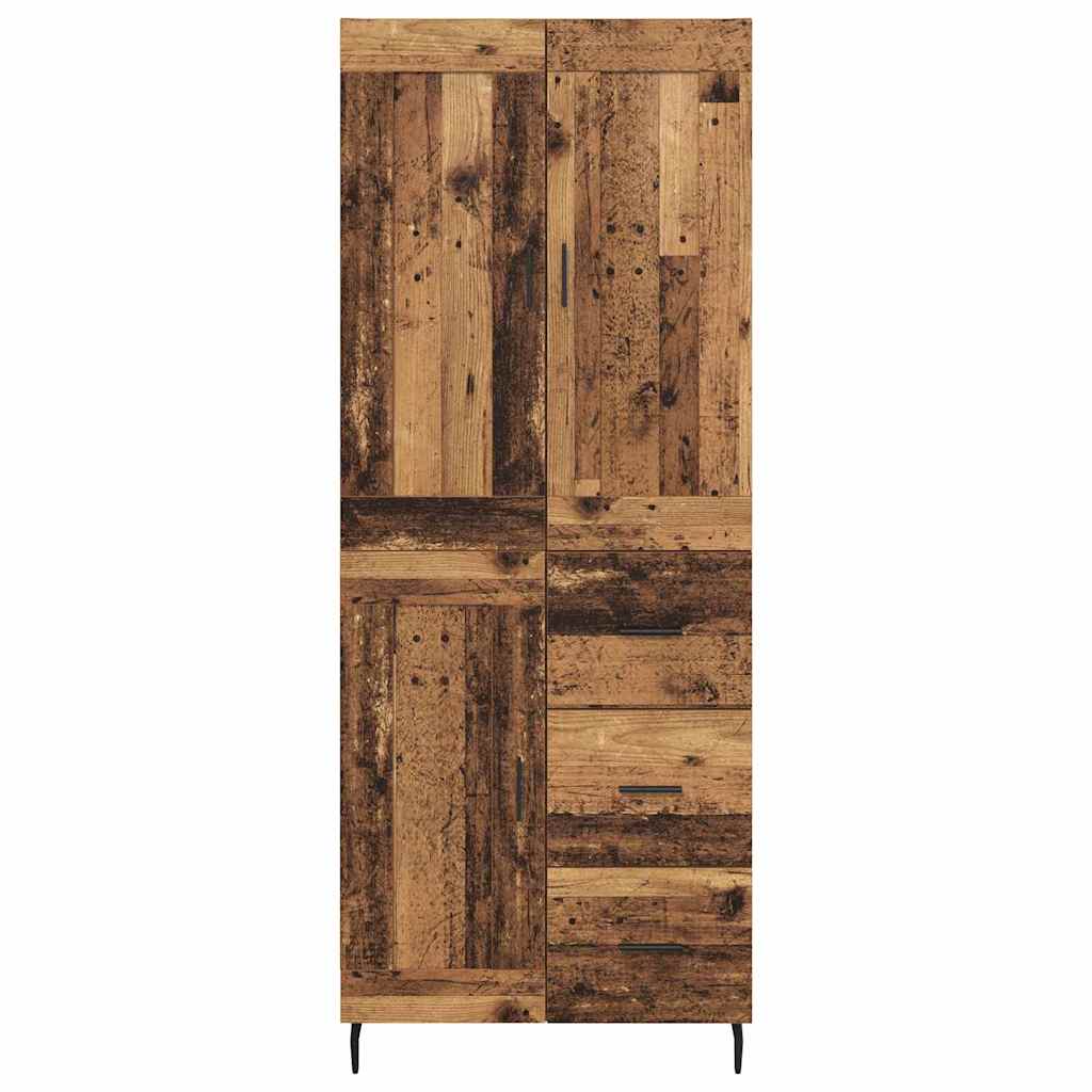 Bufet cu sertar 2 pcs Lemn Vechi Lemn Stratificat si Sticla — imaginea 9