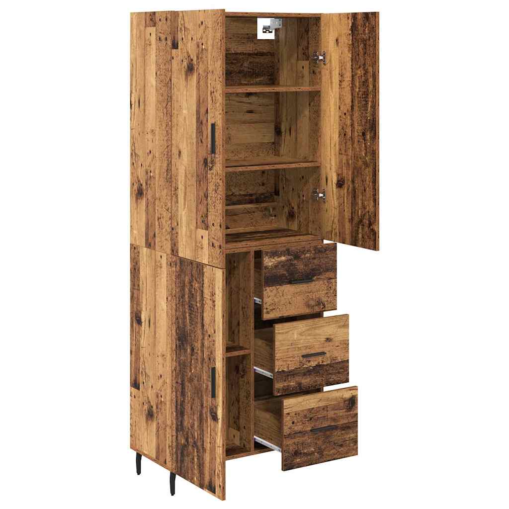 Bufet Lemn Vechi 69,5 x 34 x 180 cm Lemn Stratificat si Sticla — imaginea 6