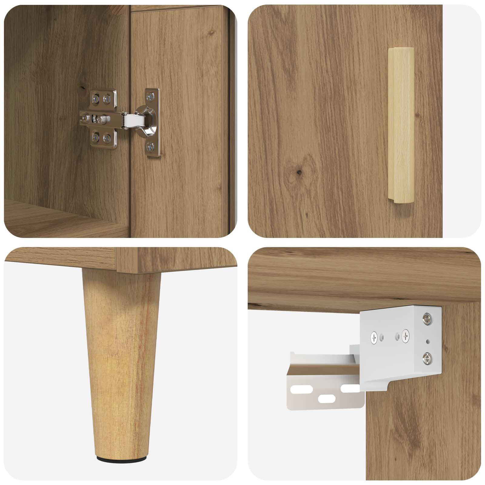Bufet Stejar Artizanal 69,5 x 34 x 180 cm Lemn compozit — imaginea 11