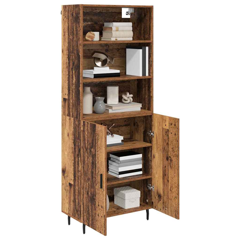 Bufet Lemn Vechi 69,5 x 34 x 180 cm Lemn Stratificat si Sticla — imaginea 4