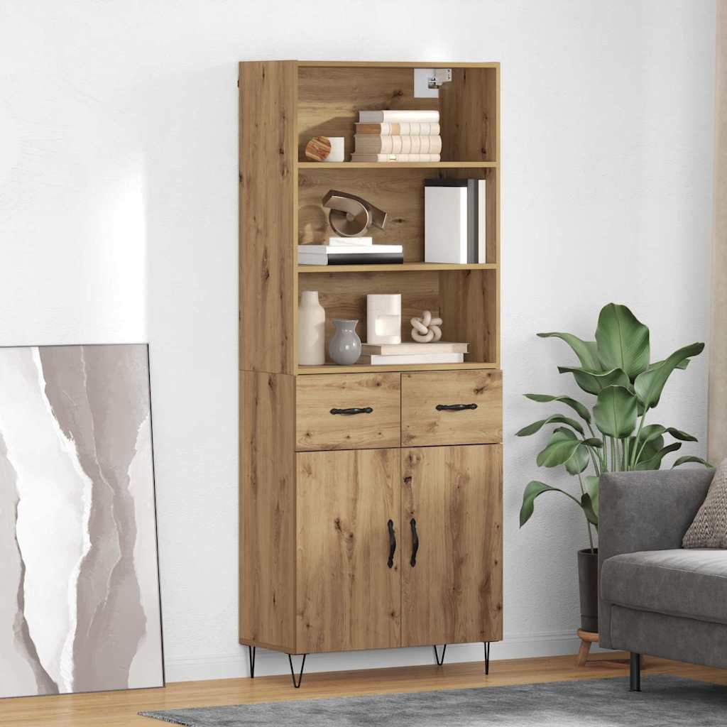 Bufet Stejar Artizanal 69,5 x 32,5 x 180 cm Lemn compozit — imaginea 2