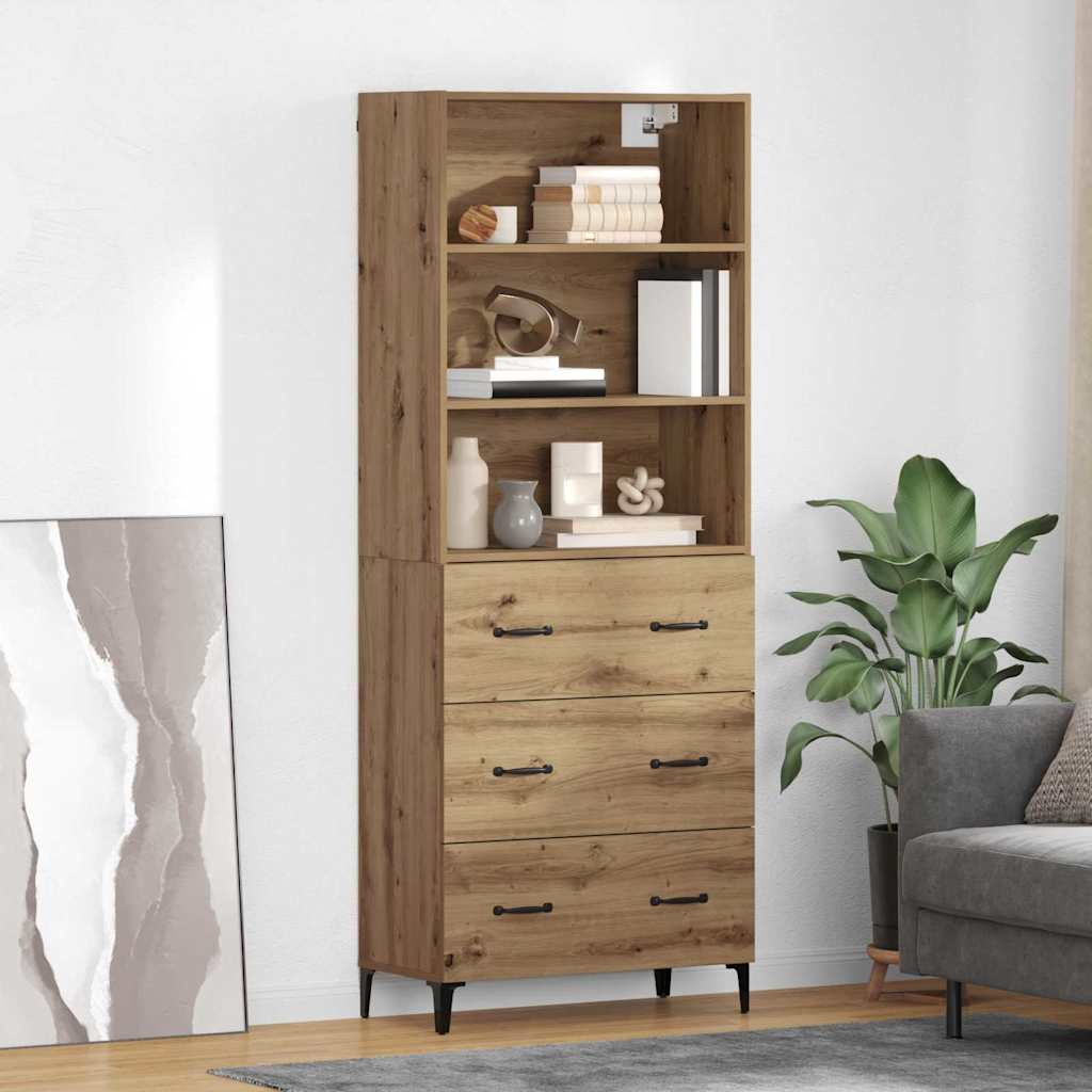 Bufet Stejar Artizanal 69,5 x 34 x 180 cm Lemn compozit — imaginea 2