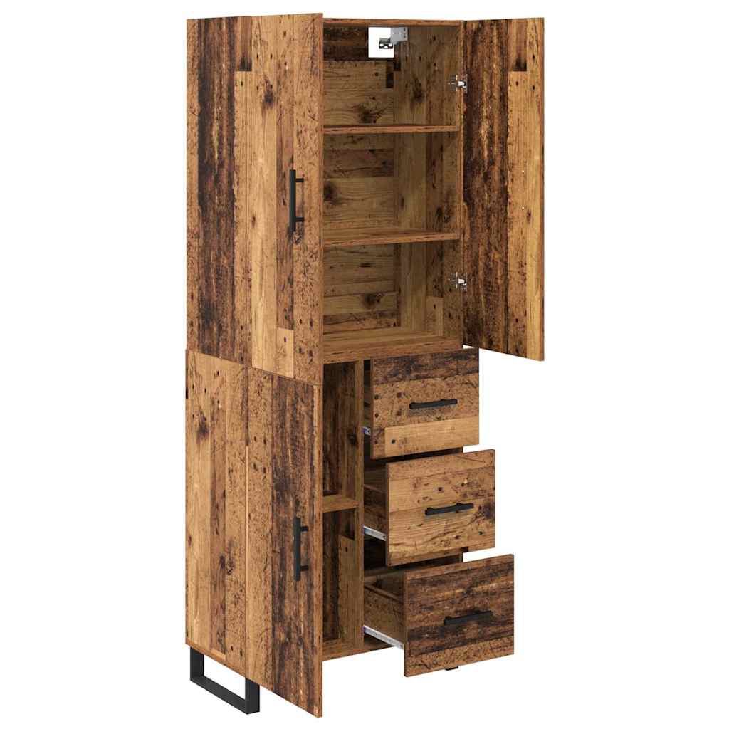 Bufet cu sertar 2 pcs Lemn Vechi Lemn Stratificat si Sticla — imaginea 6