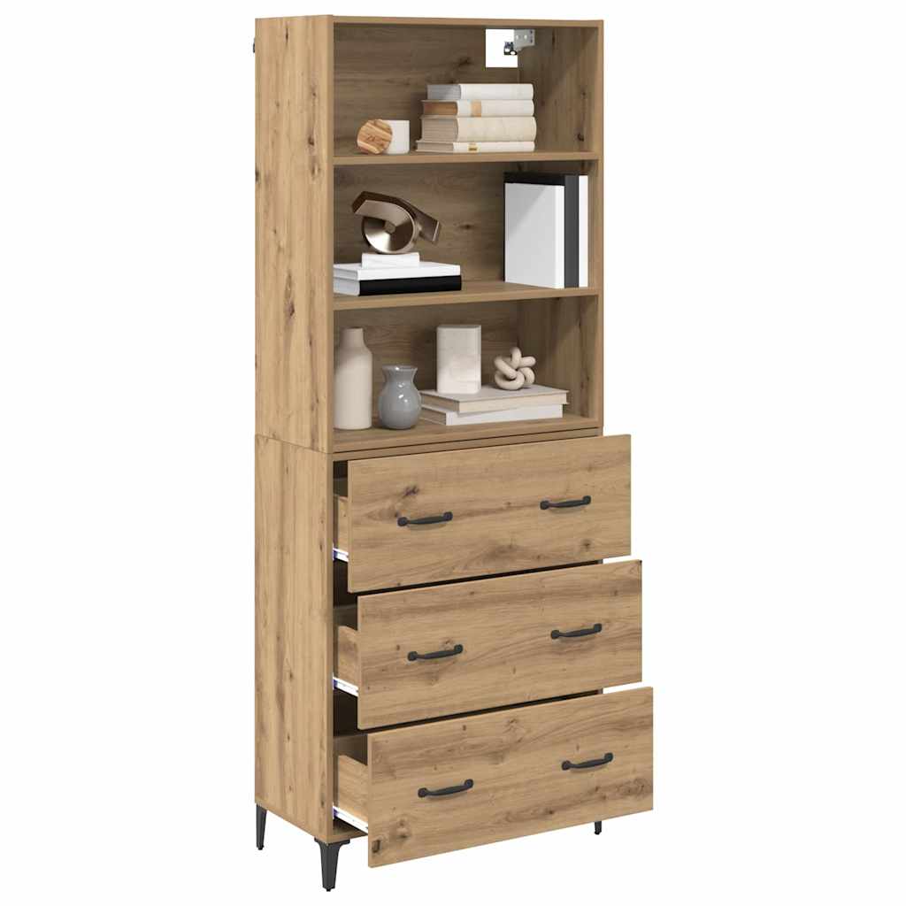 Bufet Stejar Artizanal 69,5 x 34 x 180 cm Lemn compozit — imaginea 4