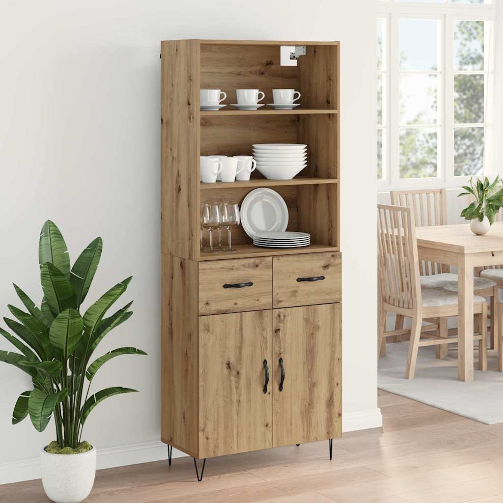 Bufet Stejar Artizanal 69,5 x 32,5 x 180 cm Lemn compozit — imaginea 5