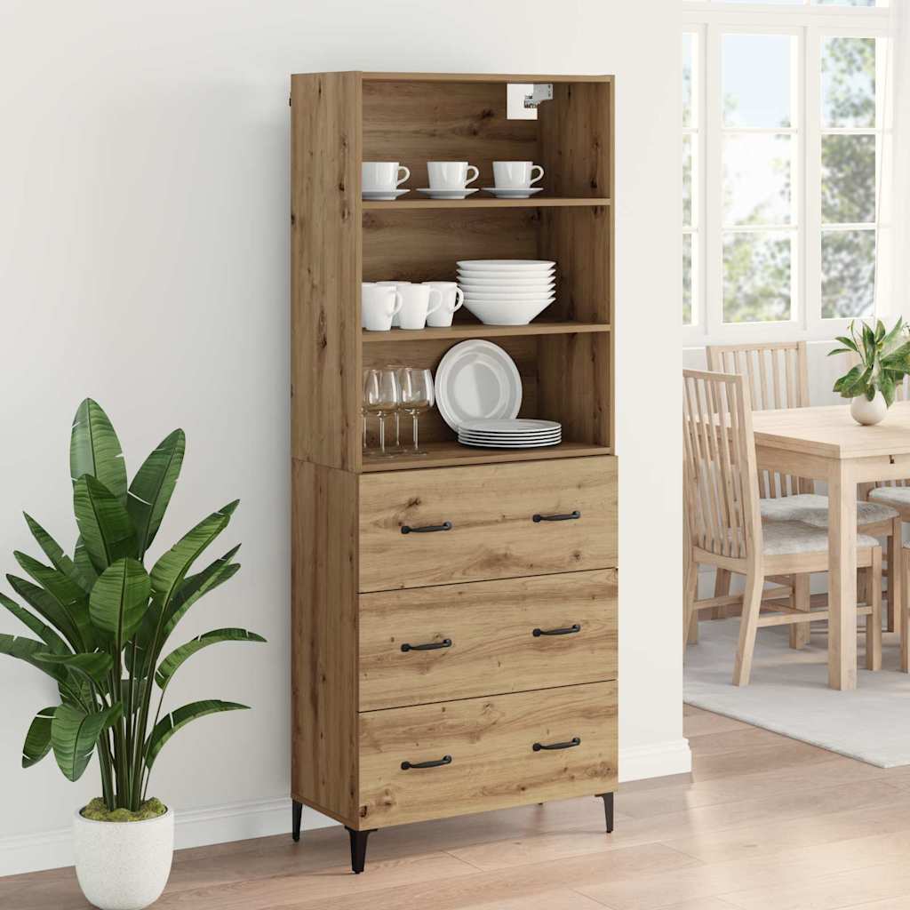 Bufet Stejar Artizanal 69,5 x 34 x 180 cm Lemn compozit — imaginea 5