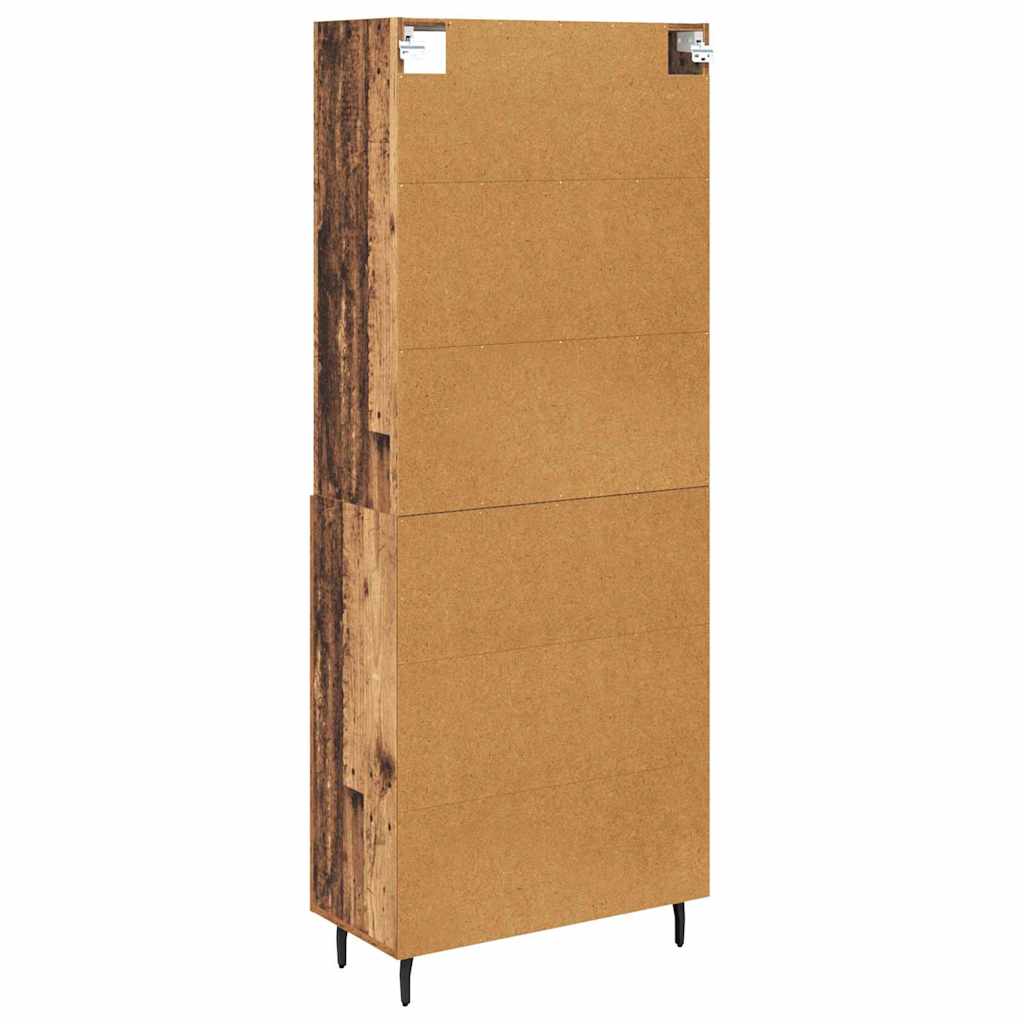 Bufet Lemn Vechi 69,5 x 34 x 180 cm Lemn Stratificat si Sticla — imaginea 11