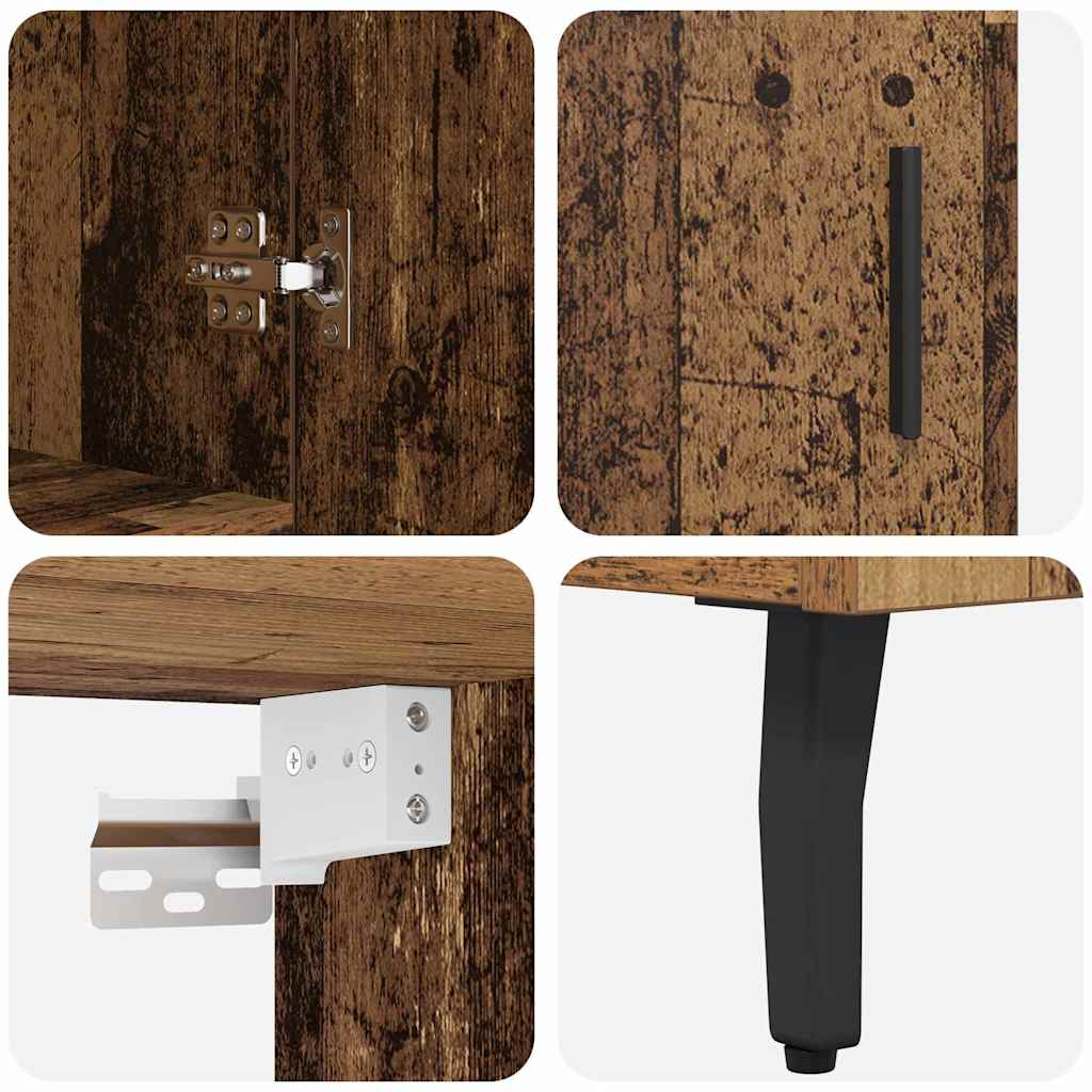 Bufet Lemn Vechi 69,5 x 34 x 180 cm Lemn Stratificat si Sticla — imaginea 12