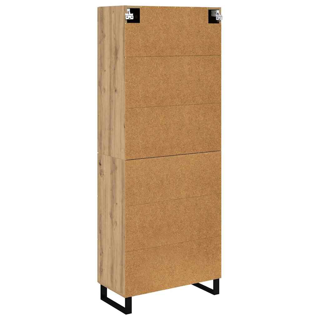 Bufet 2 pcs Stejar Artizanal Lemn Stratificat si Sticla — imaginea 11