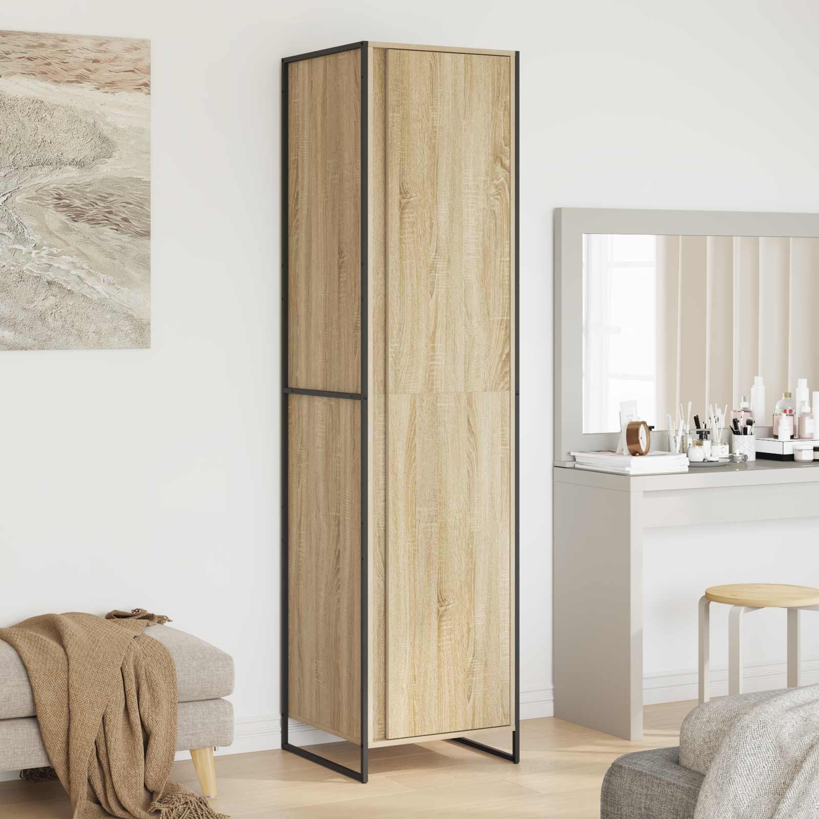 Dressing cu usa 2 pcs Sonoma 50 x 50 x 200 cm Lemn compozit — imaginea 2